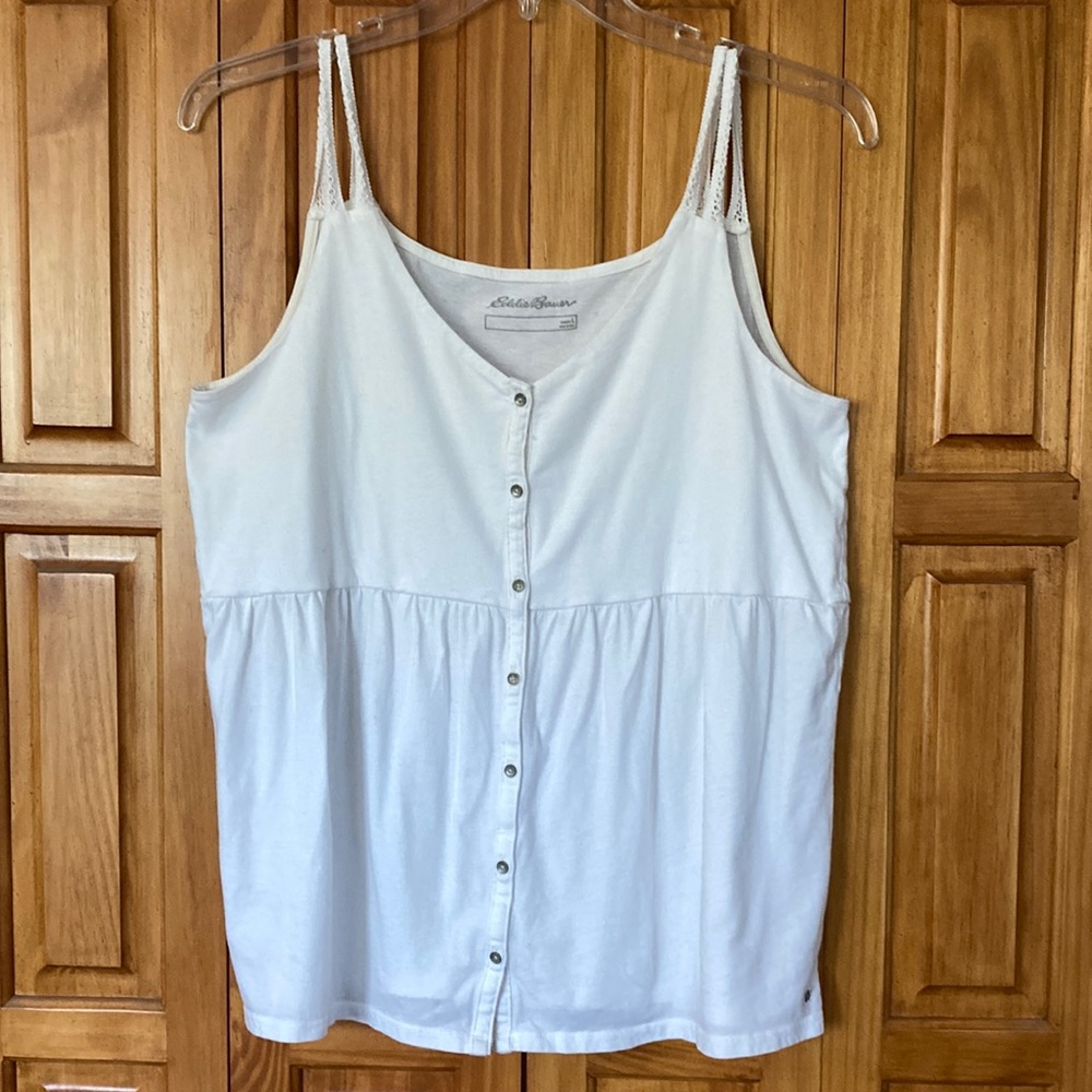 Eddie Bauer; Double thin strap top; Cream;